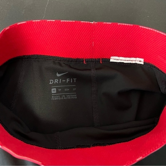 Nike Pro Leggings Women XS Running Gym black red Crop Athletic mesh B14 - Picture 7 of 7